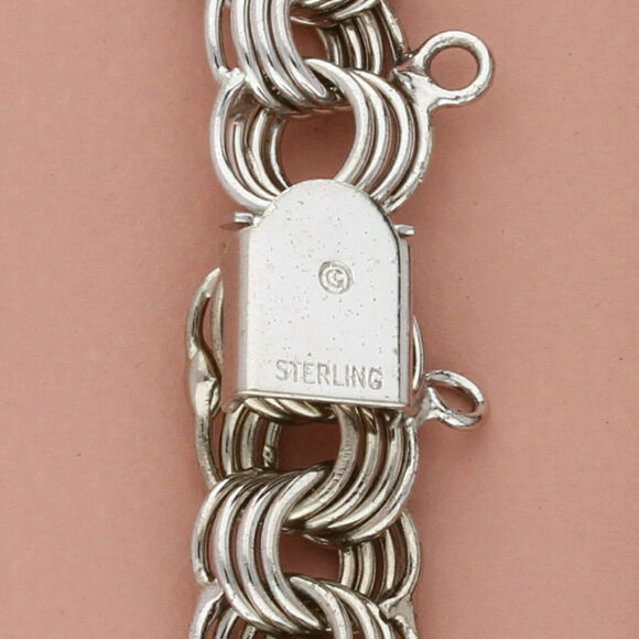 ⚡️clearance⚡️ sterling silver 4mm 4-cable link charm chain bracelet size 7in - Picture 3 of 4